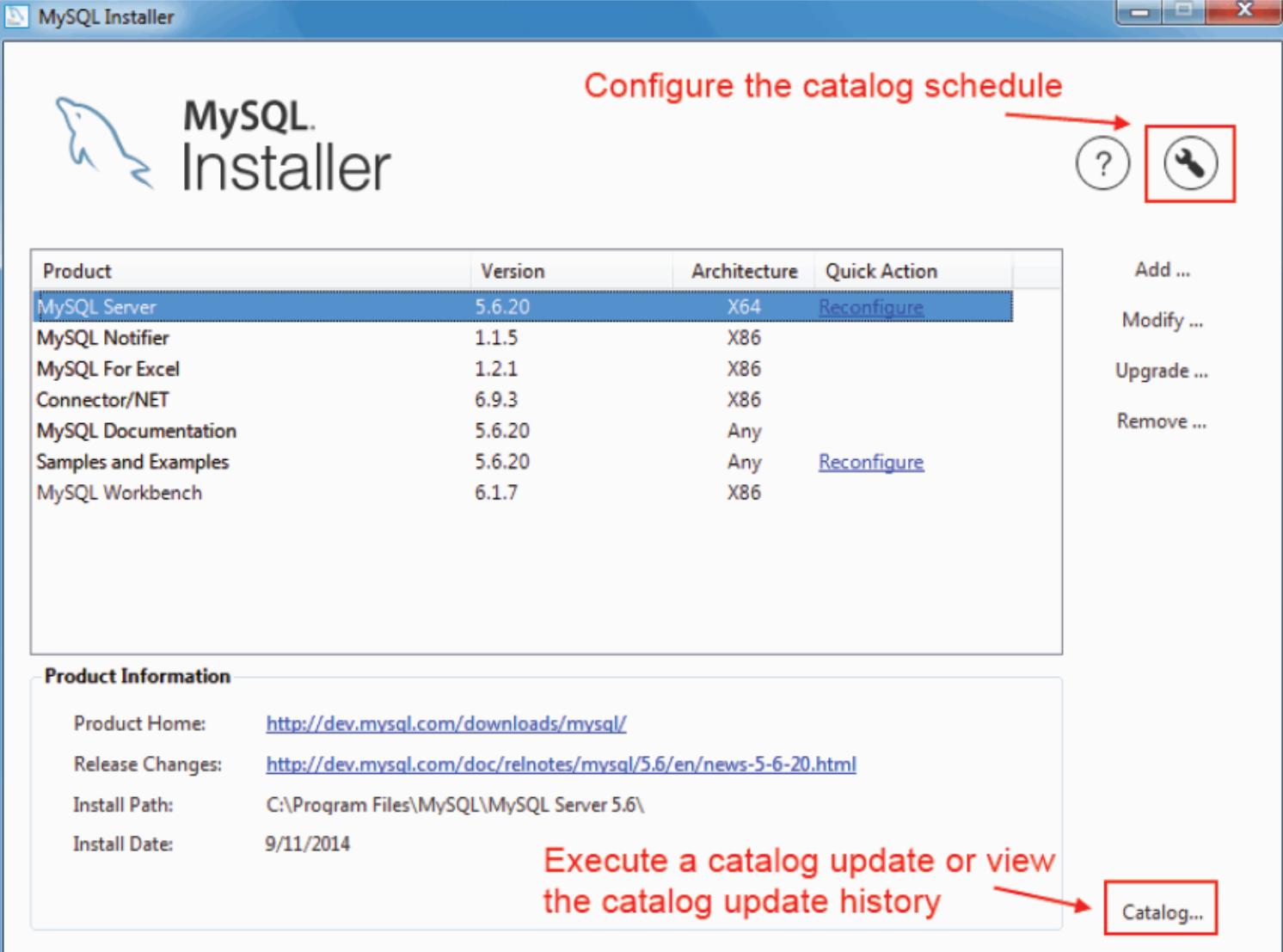 MySQL Installer - MySQL 제품 카탈로그 오픈